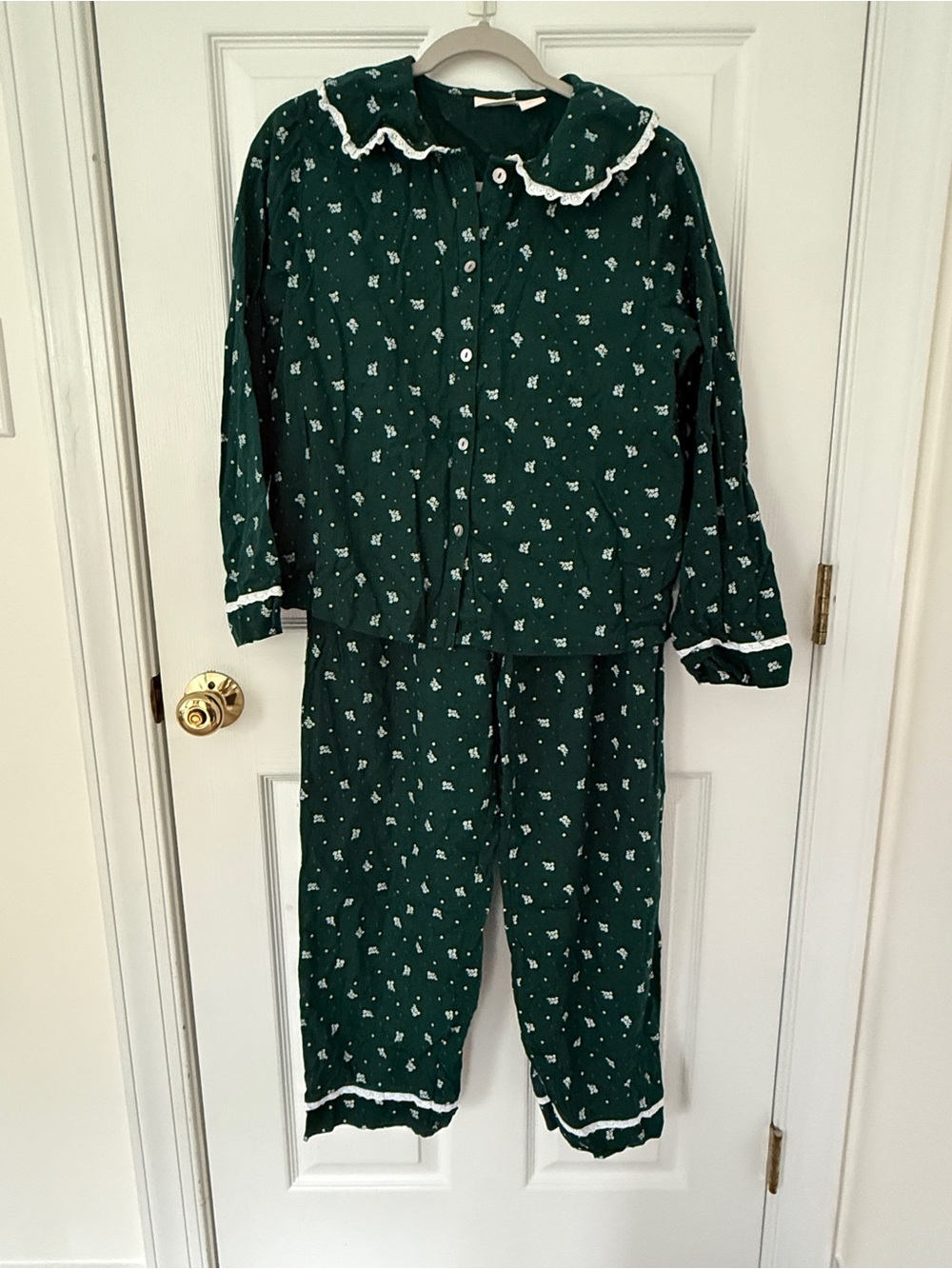 Rachel Ashwell Shabby Chic Dark Green Floral Pajamas